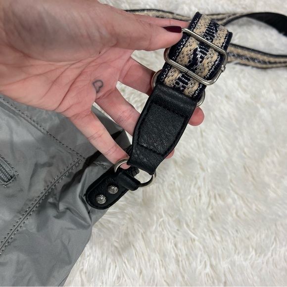 The Sak Gray Nylon Fold Over Crossbody Embroidered Strap - Picture 7 of 16